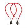2 Black Hamsa Red String Bracelets with Shema Israel