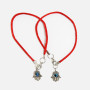 2 Red String Bracelets with Evil Eye Hamsa pendants
